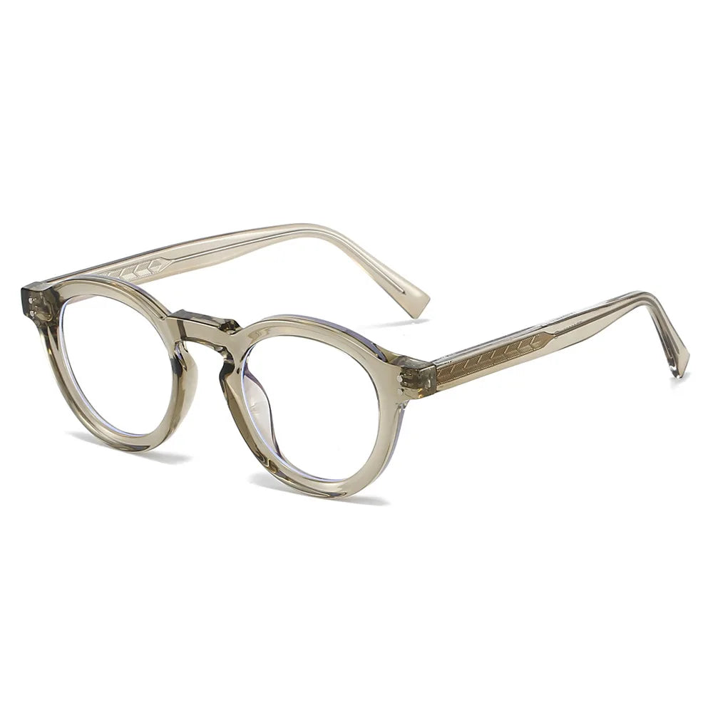 JNPCXI Vintage Round TR90 Glasses Frame Women Leopard Fashion Clear Anti-Blu-Ray Lens Eyewear Men Optical Frame