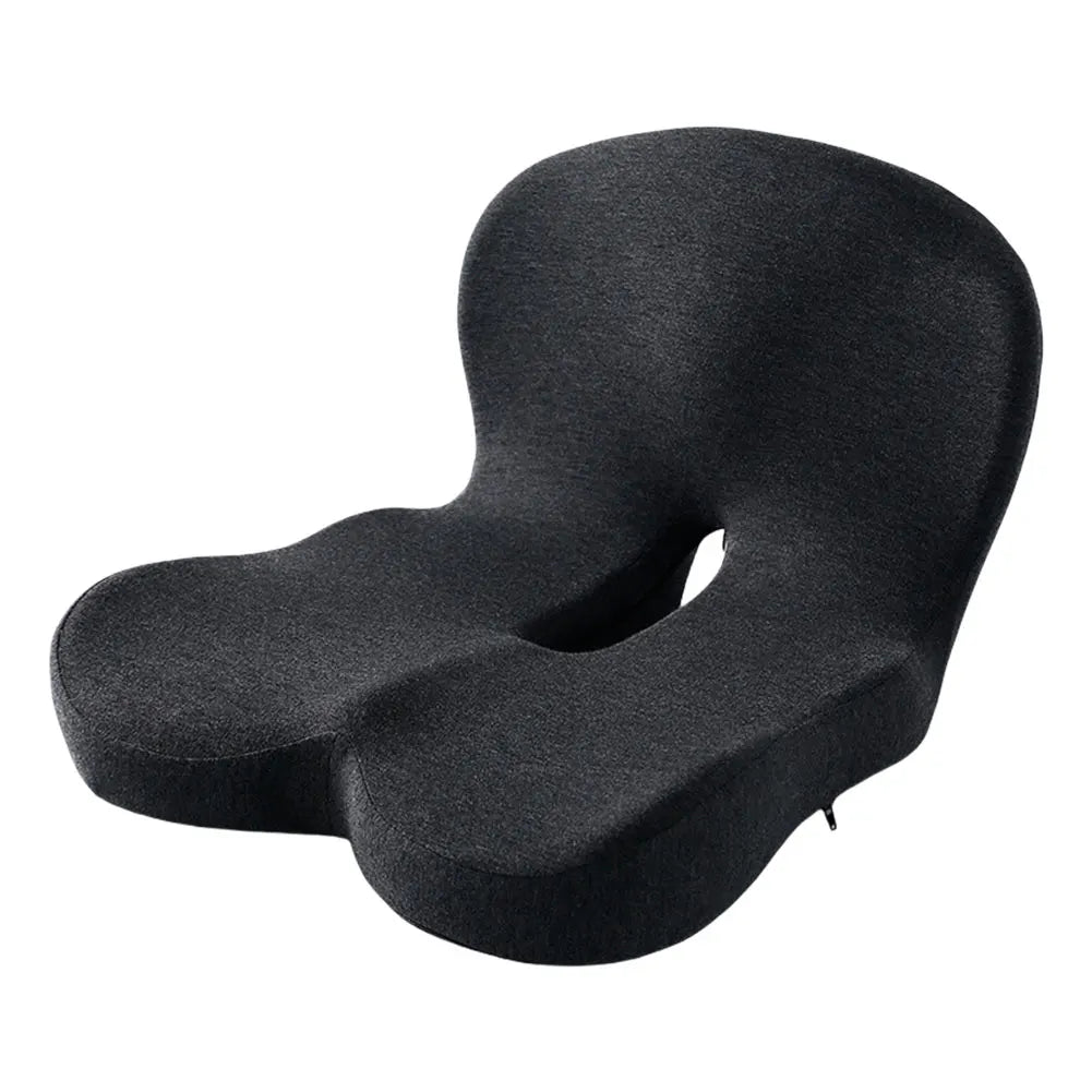 Black3 Memory Foam L-Shaped Work Office Chair Cushion Lumbar Support Car Seat
