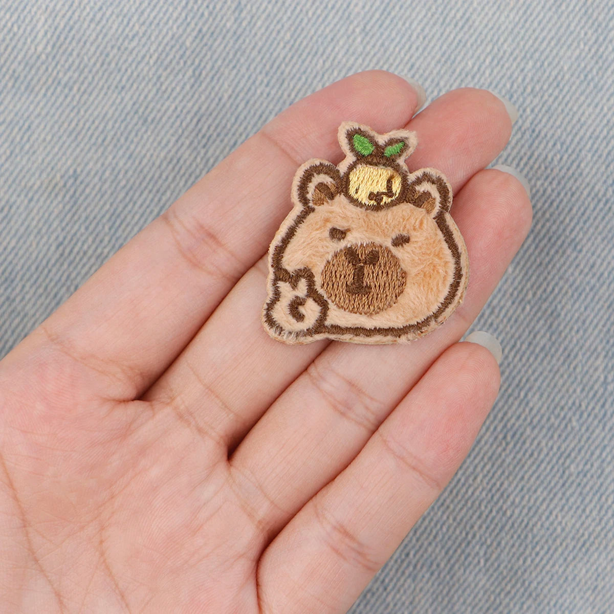 Cute Capybara Embroidery Patch Cartoon Animal Iron On Patches For Clothing Adhesive Patches On Clothes DIY Sew Badges