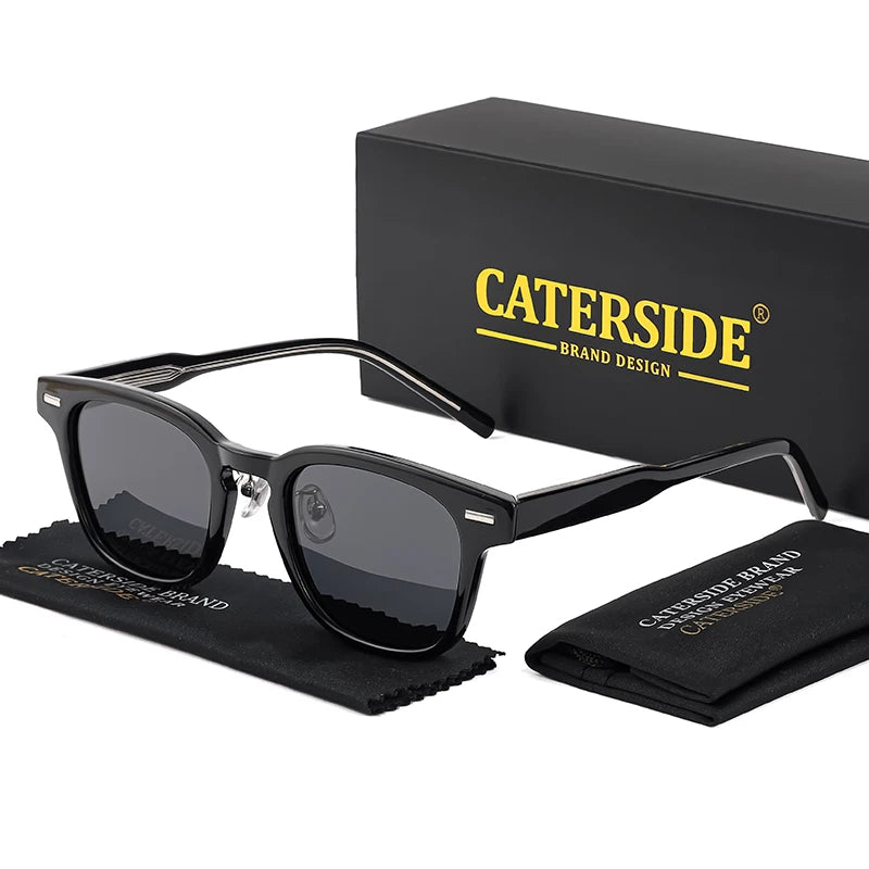 CATERSIDE Retro Square Polarized Sunglasses Men TR90 Frame High Quality Sun Glasses for Women Driving Fishing Party Eyewear