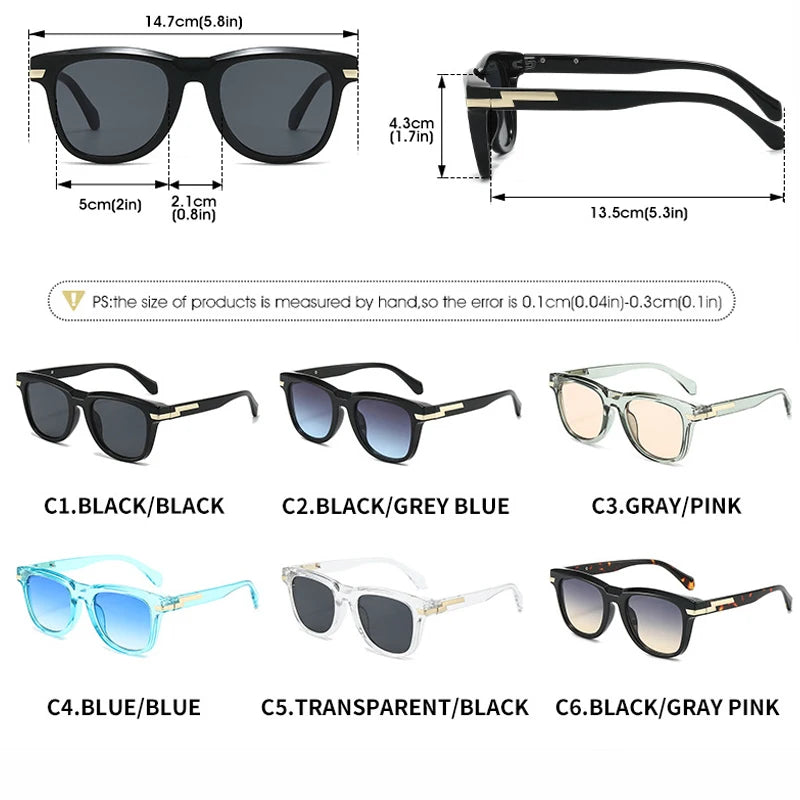 JNPCXI New Ins Popular Fashion Square Men Sunglasses Retro Brand Designer Gradient Shades UV400 Women Punk Trending Sun Glasses