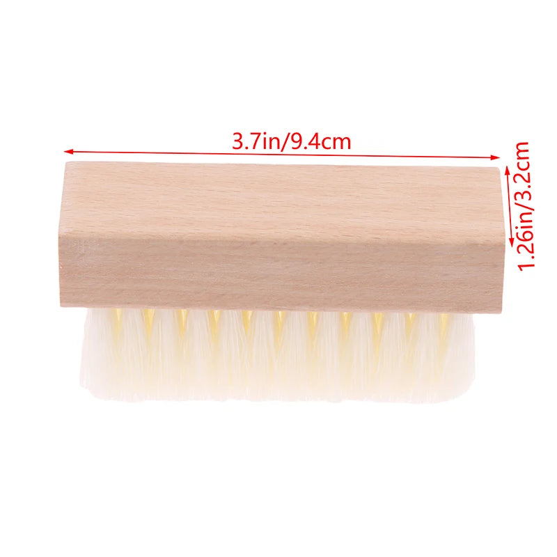 Handle Details Polishing, Cleaning Brush Horse Hair Wood Brush Leather Shoe Care