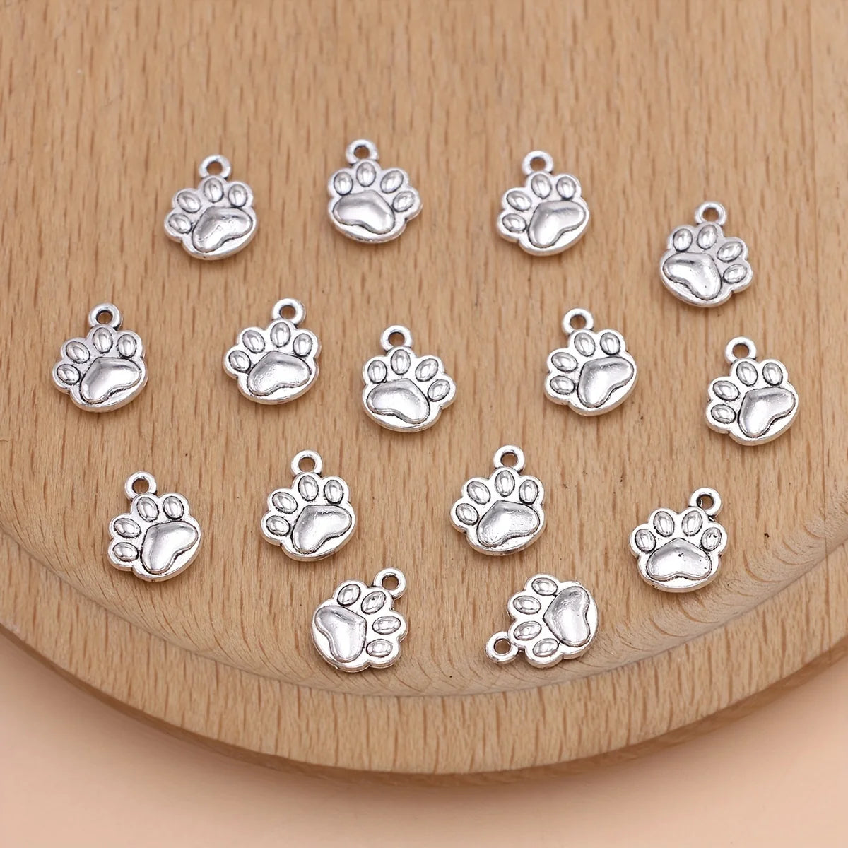 15pcs Paw Charms Dog Footprint Pendants for Jewelry Making DIY Handmade Necklace Bracelet Earrings Key Chain Accessories