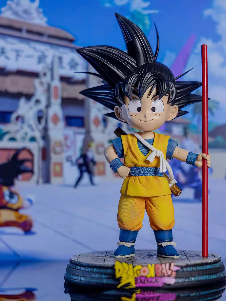 17cm - 7inch Dragon Ball Stand, Son Goku Baton Action Figures, PVC Model Statue