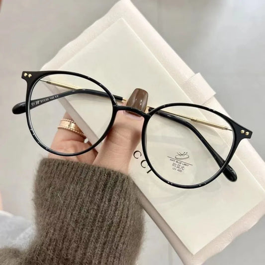 Round Glasses Frame Myopia Women Prescription Eyeglasses Anti-blue Light Ultra-light TR90 Fashion Eyewears