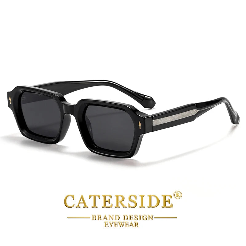 CATERSIDE Fashion Men's Polarized Sunglasses High-Quality Temple Tips Square Sun Glasses Women's Outdoor Party Glasses UV400