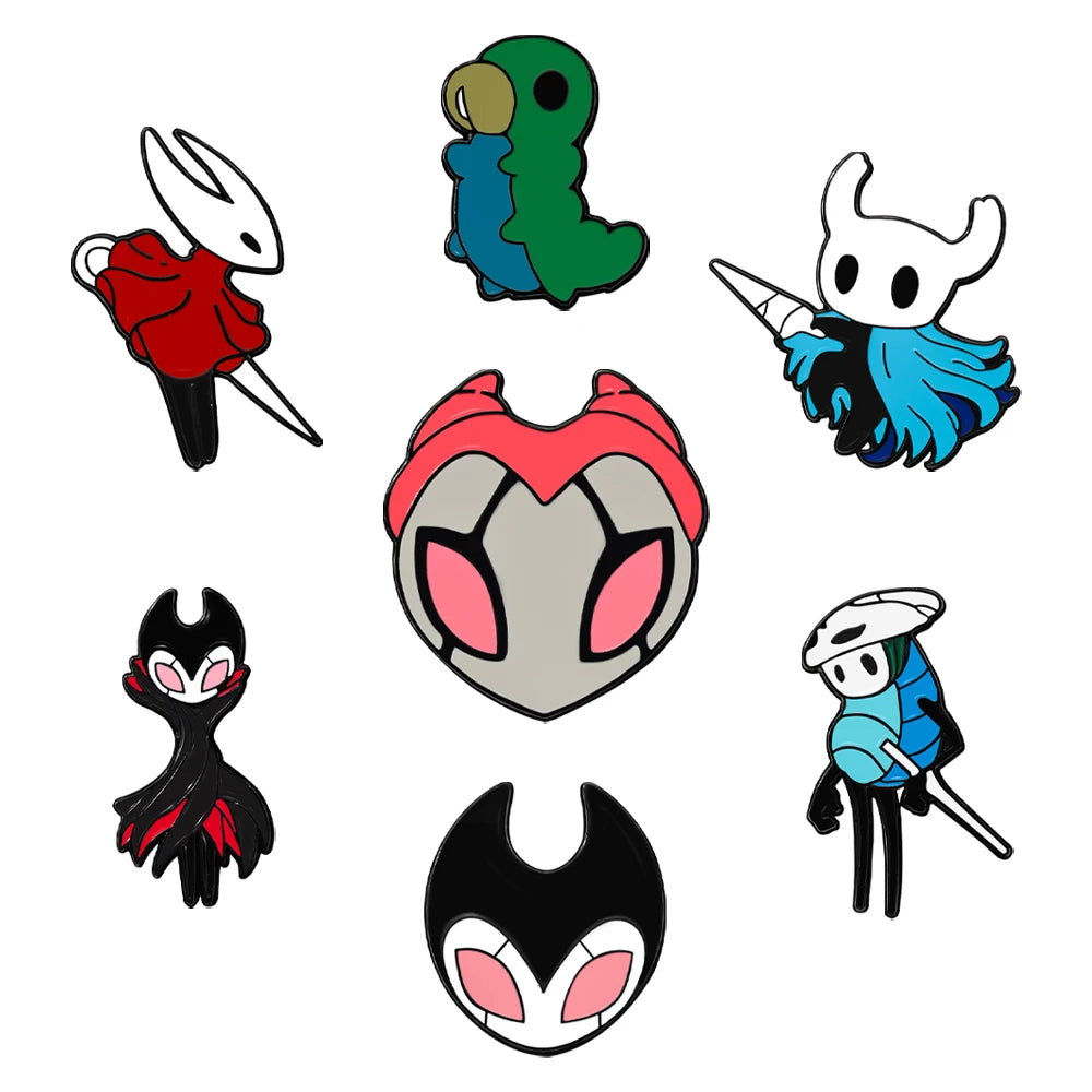7pcs Enameled Brooches Metal Badges Cute Jewelry Set for Bag Clothing Backpack Accessorizing Ideal Gift