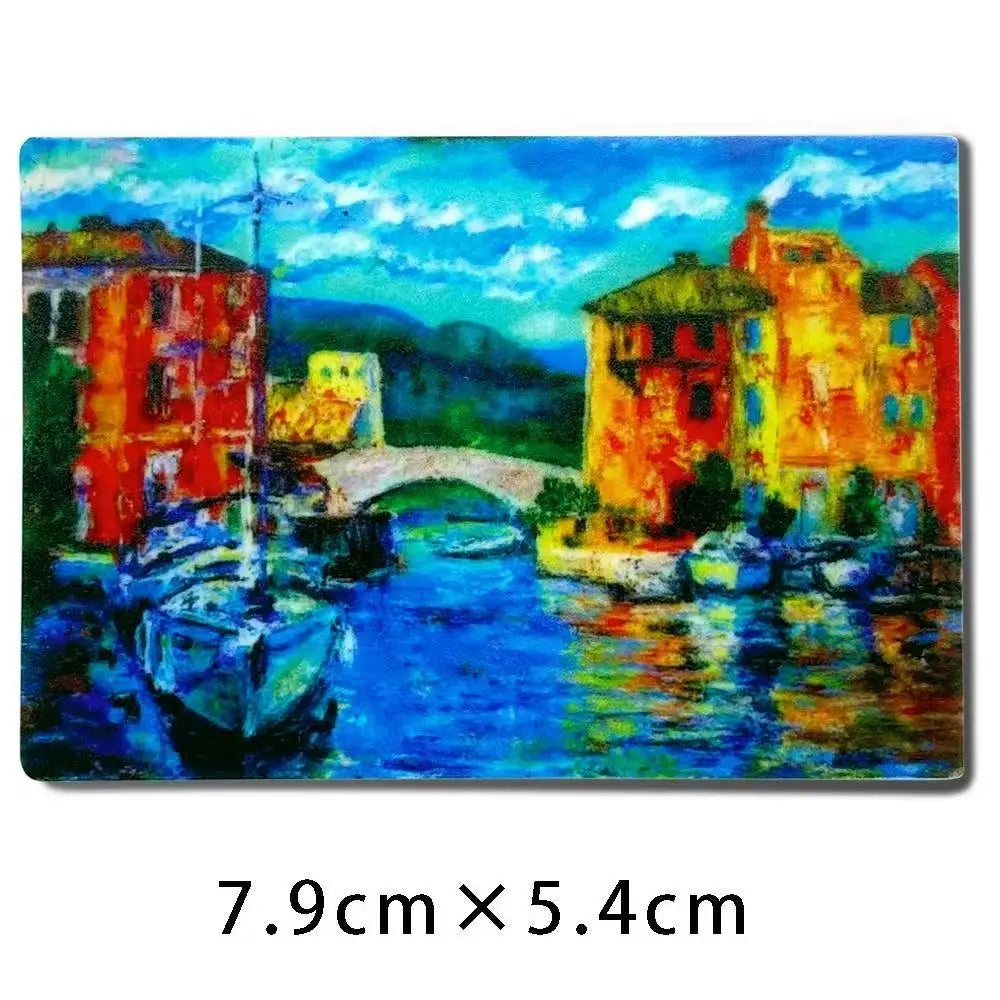 Van Gogh Starry Night, Mona Lisa Fridge Magnets - World Famous Paintings Art Refrigerator Magnets Set, Gift for Art Lovers