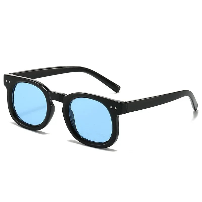 JNPCXI Retro Small Square Sunglasses Women Fashion Gradient Gray Tea Shades UV400 Men Rivets Trending Punk Sun Glasses