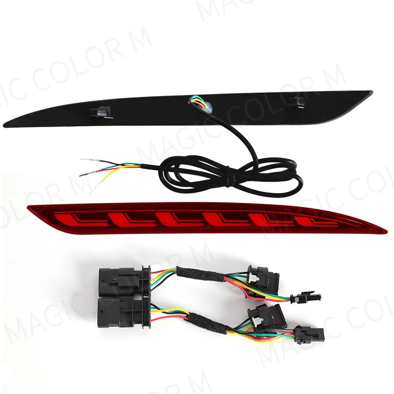 For Tesla Model 3 Model Y 2017 2018 2019 2020 2021 2022 Led Rear Bumper Reflector 3 Functions Brake Light Dynamic Turn Signal