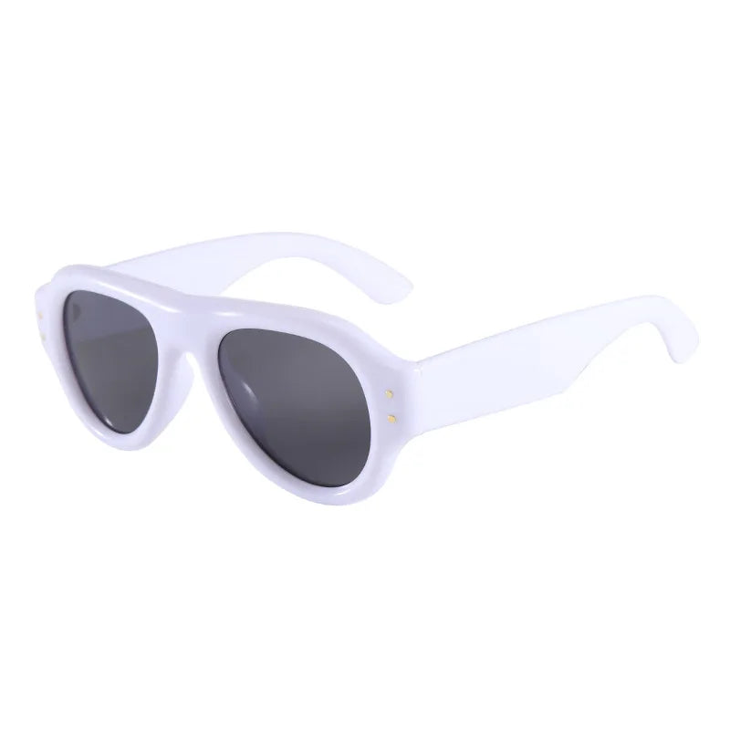 JNPCXI New Pilot Rivets Women Sunglasses Shades UV400 Fashion Leopard Men Wide Legs Oval Punk Outdoor Sun Glasses