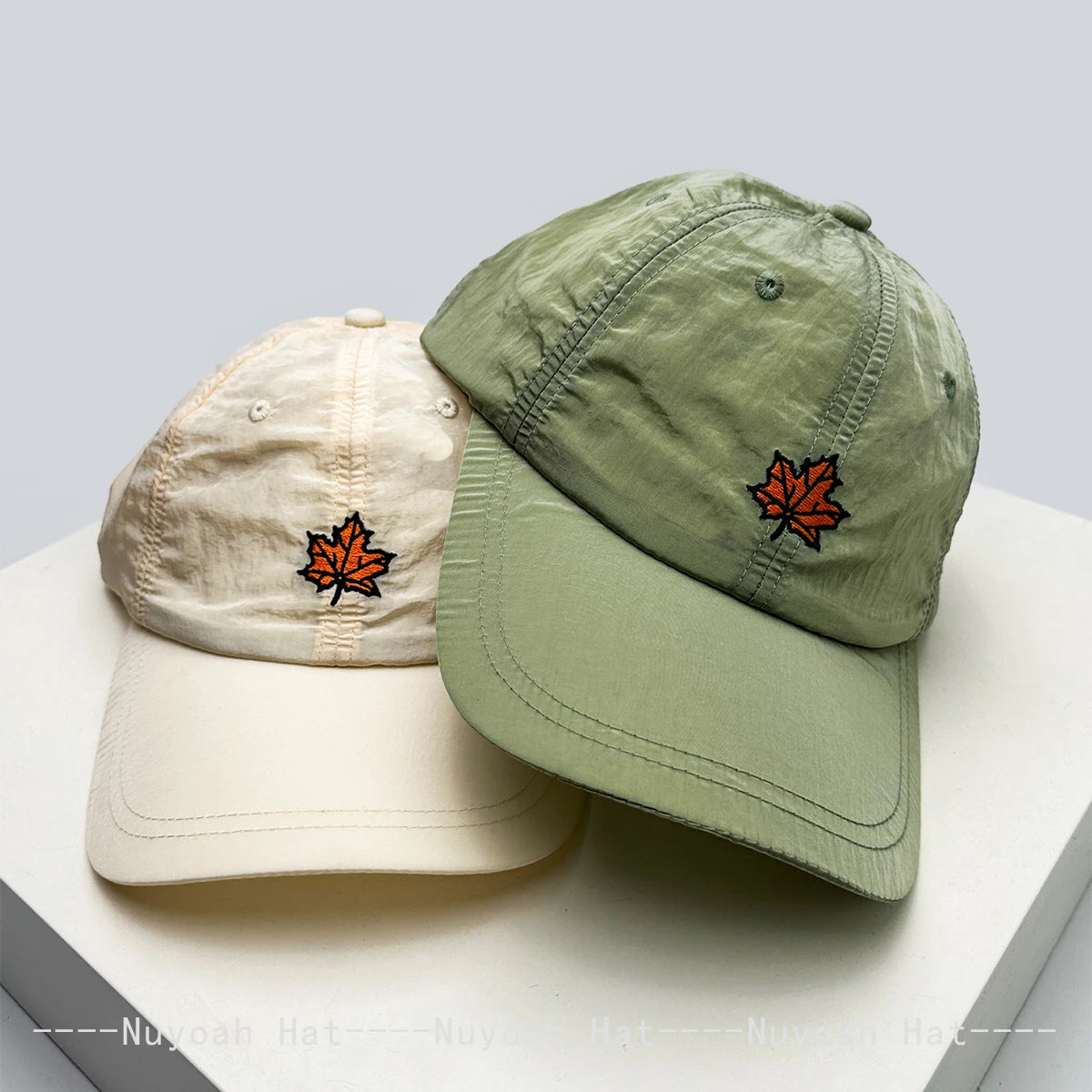 New Unisex Quick Drying Korean Embroidered Maple Leaf Baseball Hats Sunshade Simple Breathable Peaked Caps Versatile Fashion ins