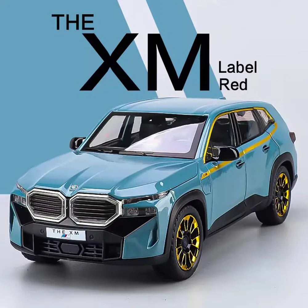1:24 XM X5 Alloy Sports Car Miniature Model Toy Diecasts Metal Sound and Light Pull Back Collection Vehicles for Childrens Gifts