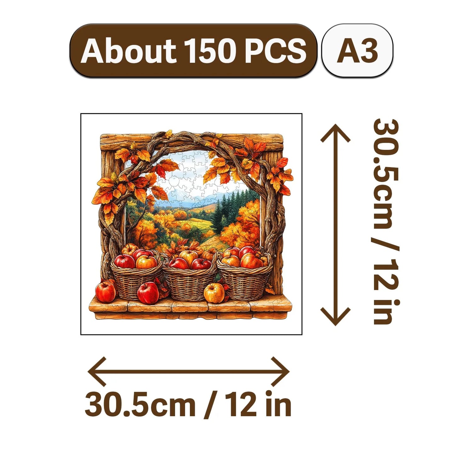 Autumn Scenery Wooden Jigsaw Puzzle Art Style Wooden Decor Painting Christmas and Halloween Gift Toy for Teen and Kid