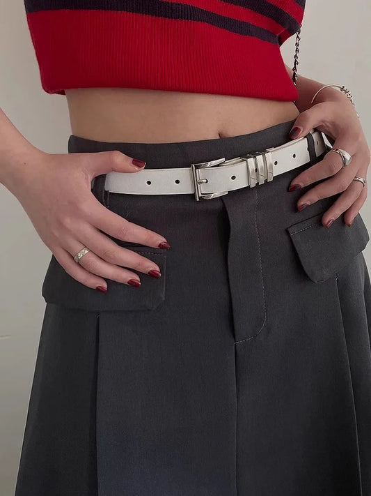 Small Belt Ladies New Decorative Dress With A Black Belt Fashion Simple Korean Department
