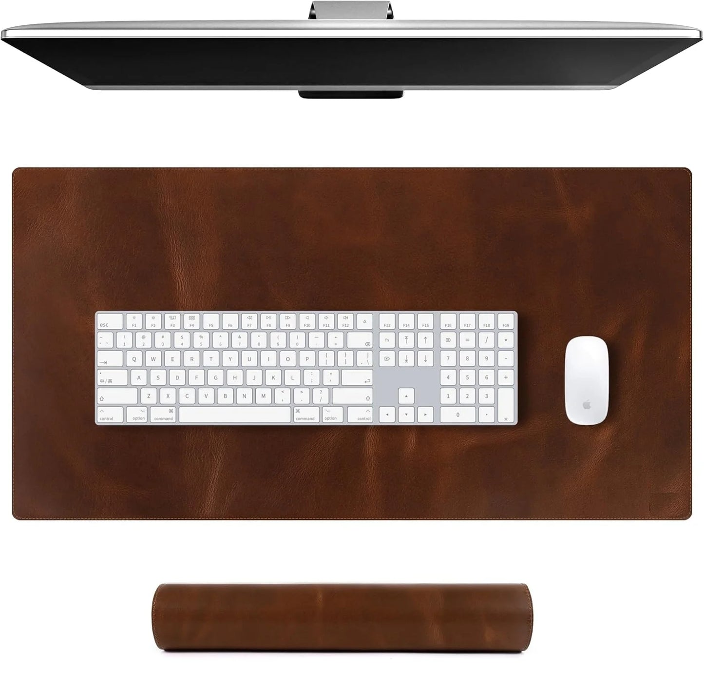 Real Leather Desk Mat, Large Desk Cover Desk Blotter Protector Computer Mouse Pad Table Laptop Office Desktop Accessories
