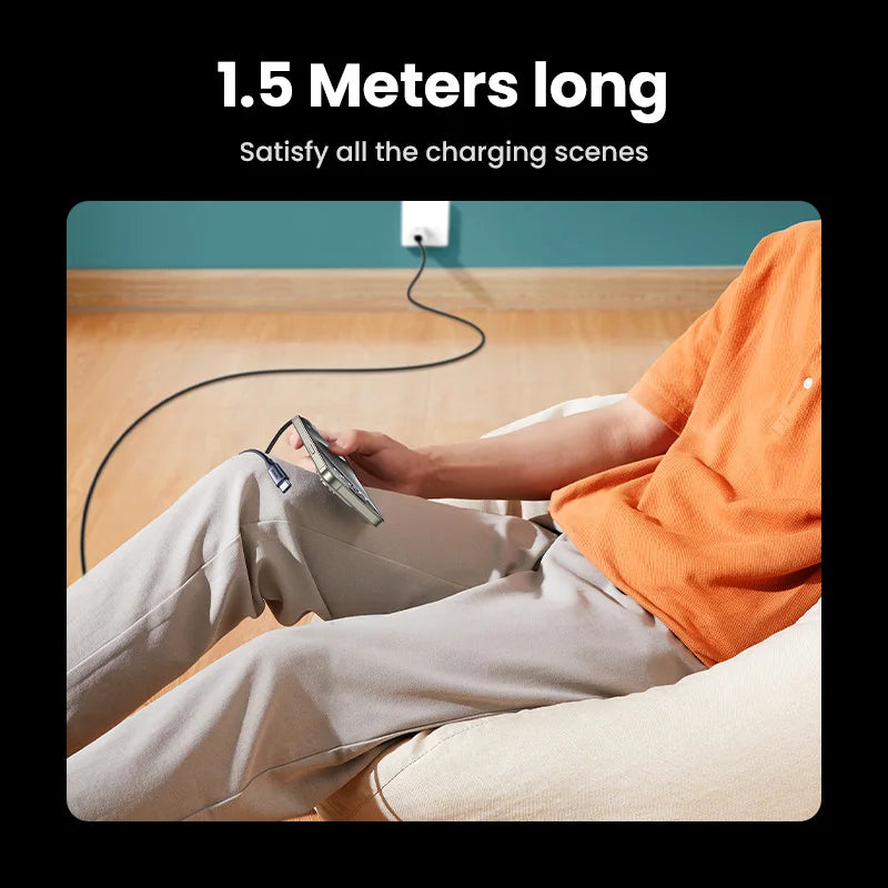 100W 2 In 1 USB C to USB C PD Fast Charging iPhone 15 Pro Galaxy S24 Laptop 5A