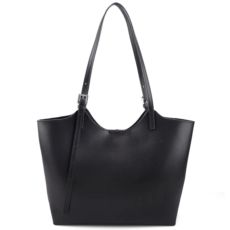 Genuine Leather Tote Bag for Women Large Capacity Cowhide Shoulder Bag Patchwork Commute Handbag Luxury Designer Bag