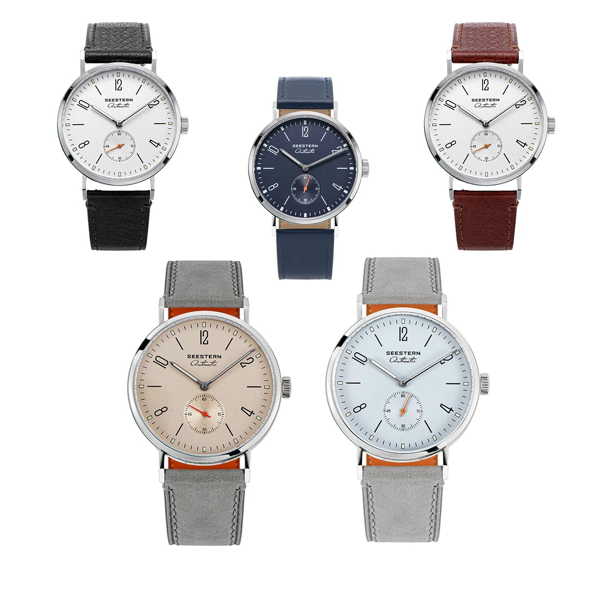 SEESTERN Men's Watch Auto Business Wristwatches ST1701 Movement Ultra Thin Strap