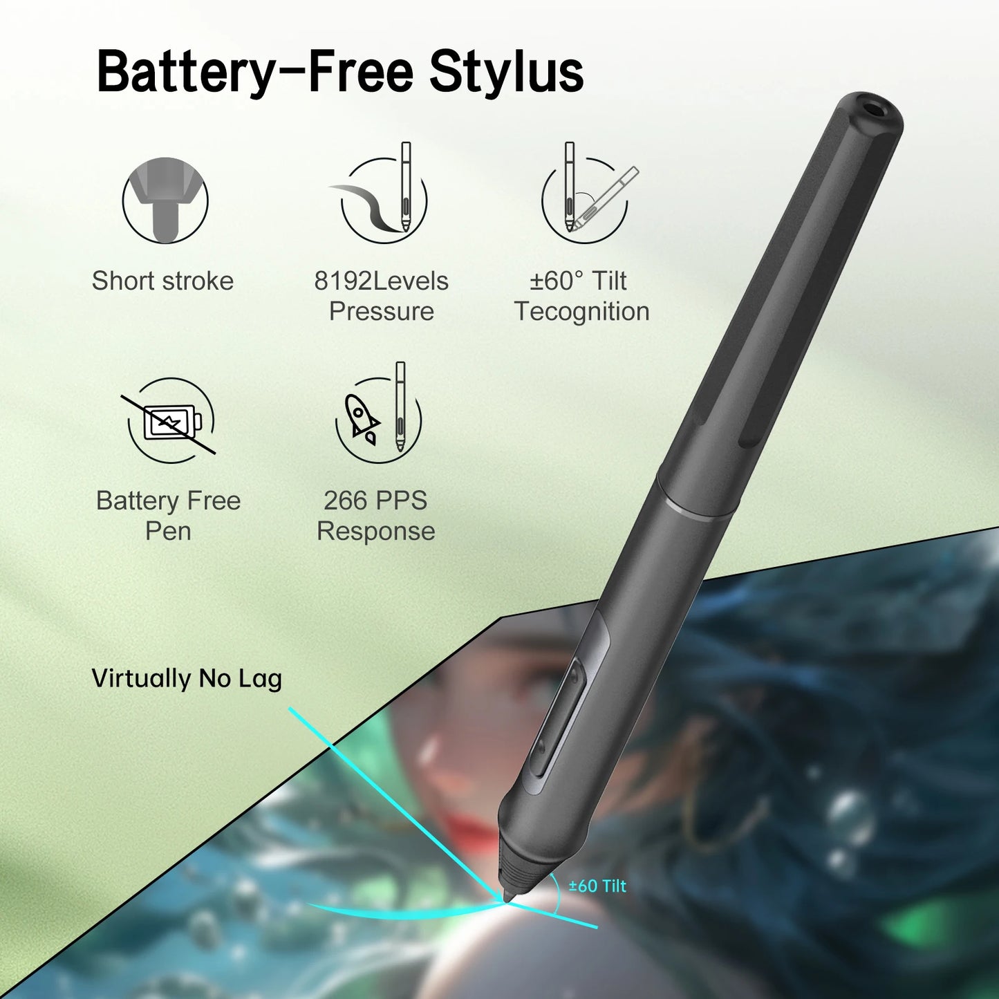 12HD-A 11.6" H-IPS Drawing Tablet Monitor 8192 Pen Pressure LCD Graphic Display