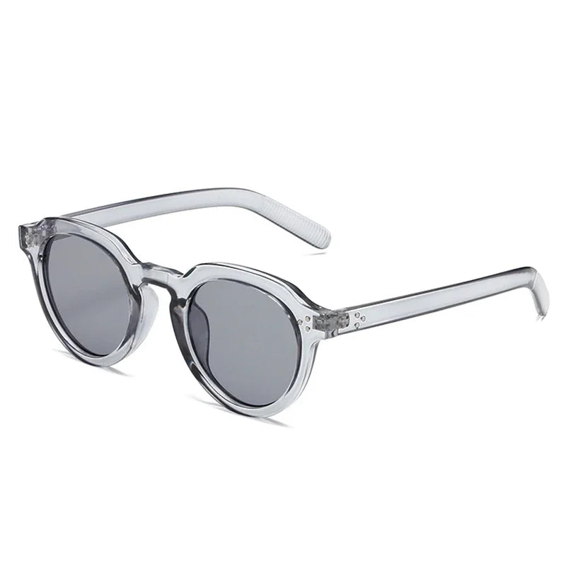 JNPCXI Oval Sunglasses Women Fashion Clear Black Orange Shades Retro Rivets Men Punk Trending Sun Glasses UV400