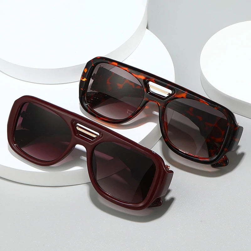 JNPCXI Fashion Square Sunglasses Women Fashion Brand Design Retro Blue Gradient Shades UV400 Men Punk Sun Glasses