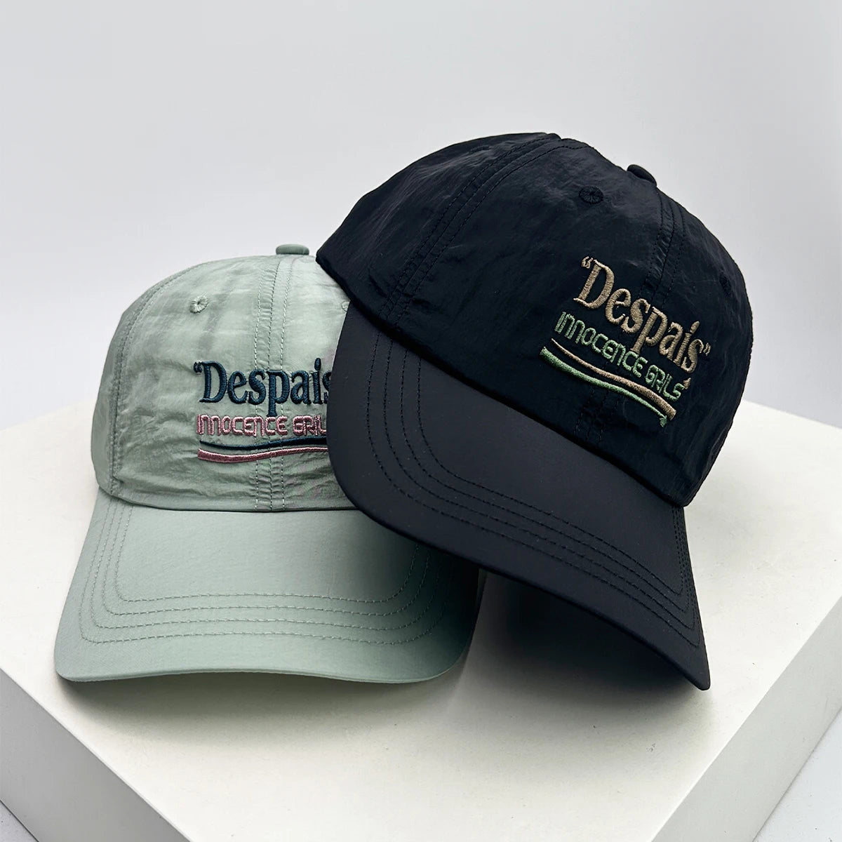 New Unisex Embroidered Despais Letters Quick Drying Baseball Hats Breathable Sports Sunshade Outdoor Peaked Caps Versatile ins