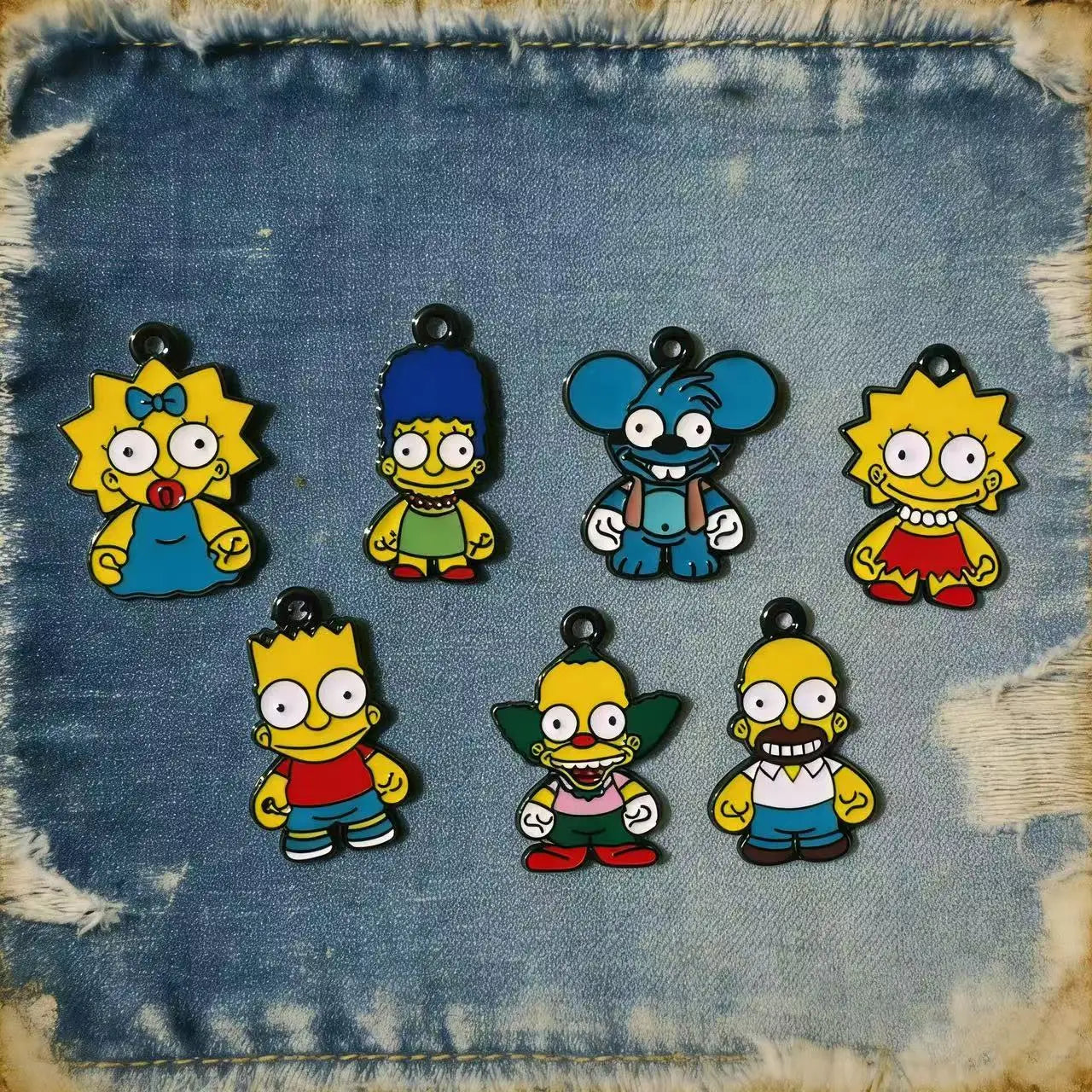 7 PCS Perfect for earrings, necklaces, keychains, and craft projects – add classic cartoon fun to your creations!