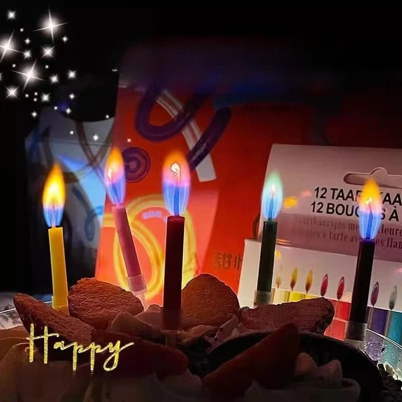 5/6pcs Rainbow Flame Birthday Candles - Creative Cake Toppers for Parties & Desserts