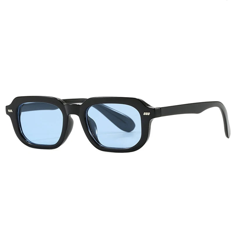 JNPCXI New Fashion Square Sunglasses Women Black Tea Shades UV400 Retro Trending Men Punk Rectangle Leopard Sun Glasses