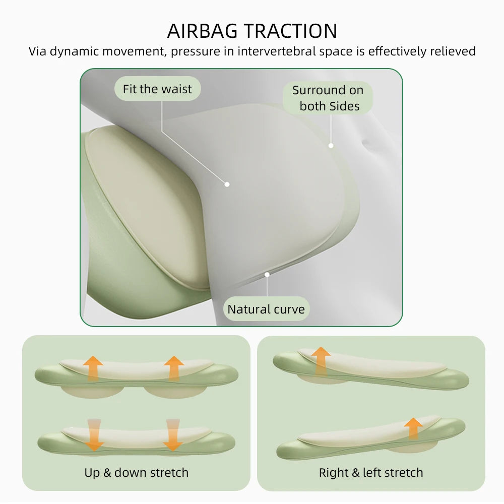 Electric Waist Traction Massager Height Adjustable Up Down Airbag Vibration Lumbar Massager Waist Spine Support Massage Machine