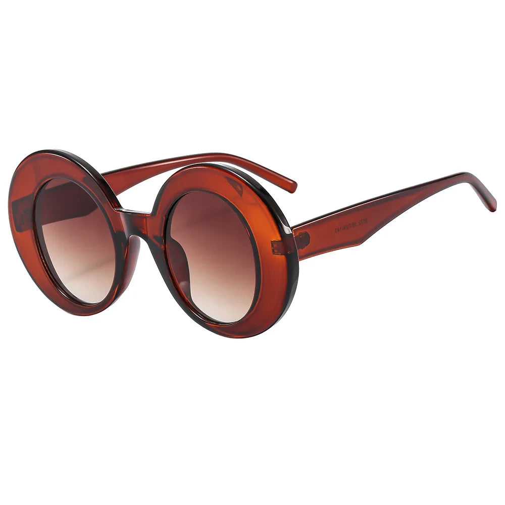 JNPCXI Fashion Oversized Women Oval Orange Colorful Sunglasses Retro Gradient Punk Men Sun Glasses