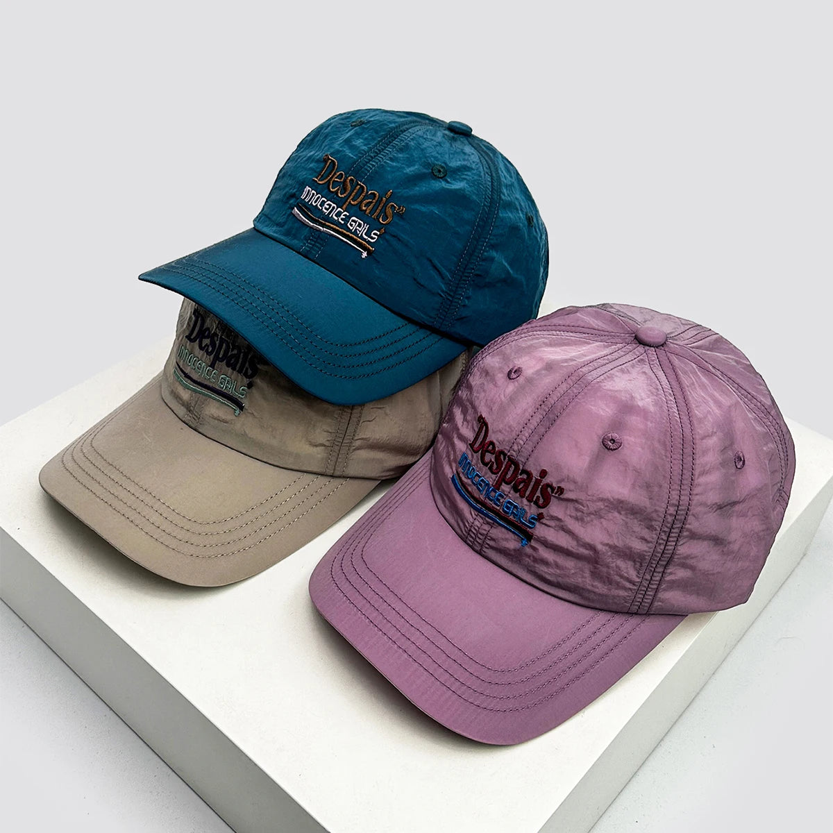 New Unisex Embroidered Despais Letters Quick Drying Baseball Hats Breathable Sports Sunshade Outdoor Peaked Caps Versatile ins