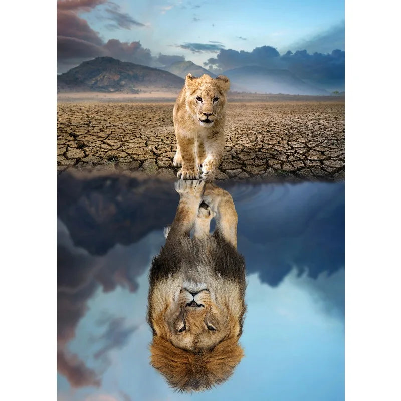 1000 Pieces of Adult Decompression Paper Puzzle Puzzle 1000pcs the Lion puzzle Landscape High Difficulty Puzzle