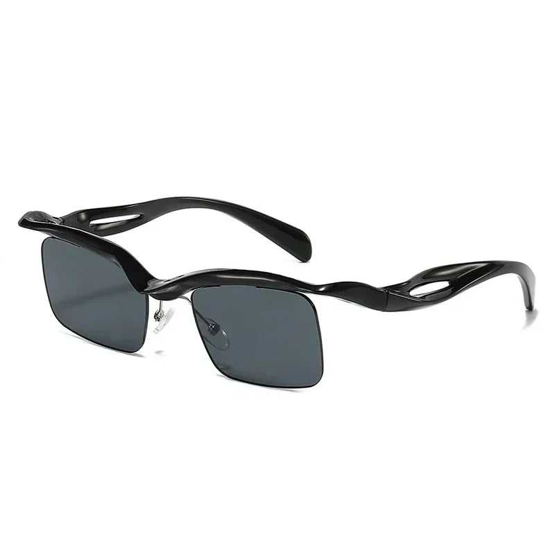 JNPCXI Retro Unique Rimless Square Sunglasses Fashion Ocean Lens Shades Brand Designer Men Punk Mirror Sun Glasses