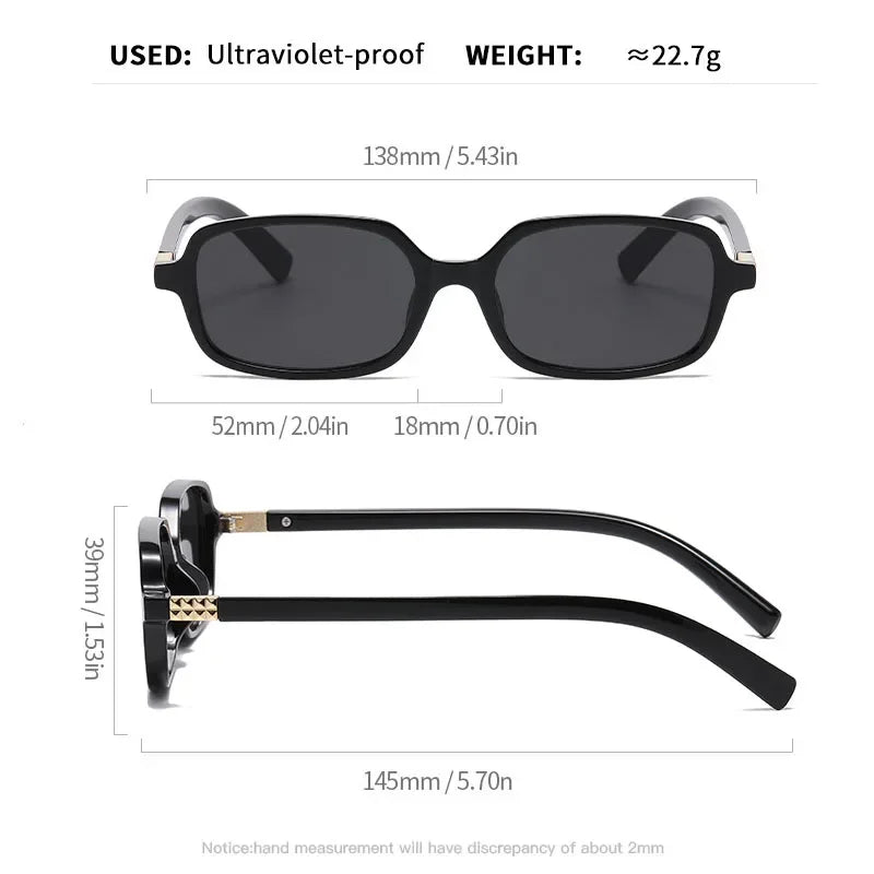 JNPCXI Fashion Women Small Rectangle Sunglasses Retro Leopard Shades UV400 Anti-Blue Light Glasses Frames