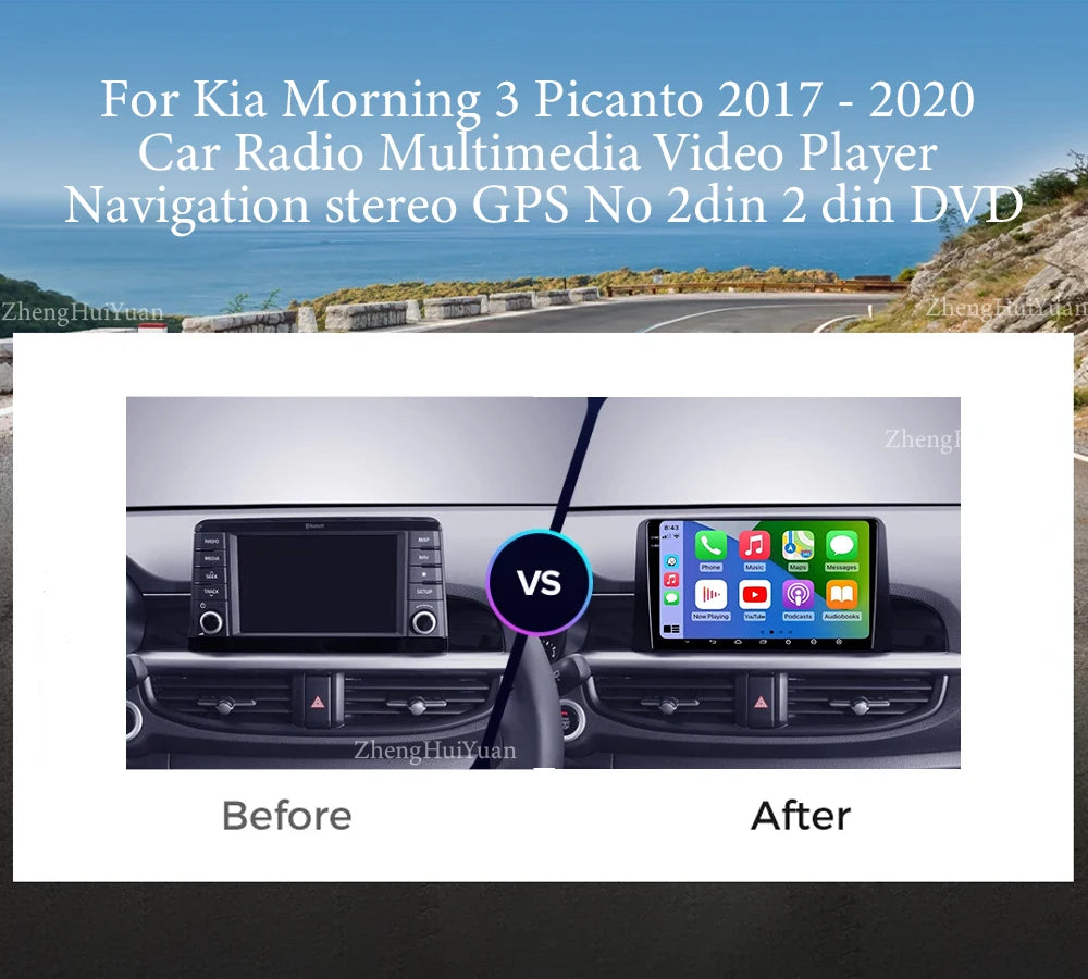 Android 15 For Kia Morning 3 Picanto 2015-2020 2K QLED Android Car Radio Multimedia Video Player GPS Stereo 4G CarPlay Head Unit