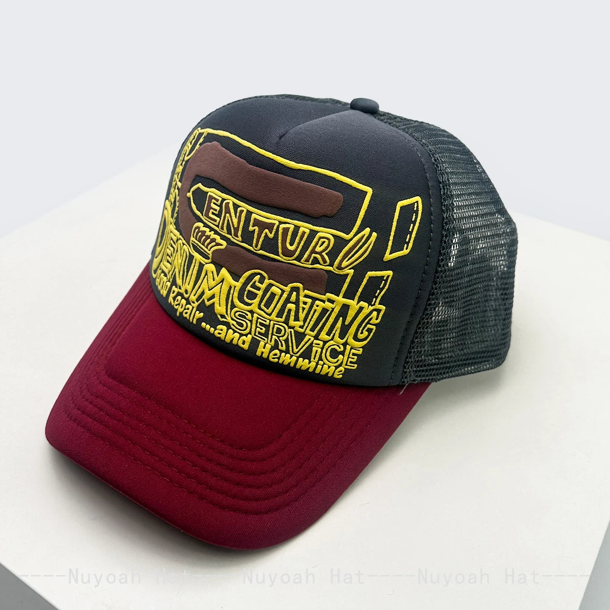 New Unisex American Style 3D Printed Letter Baseball Hats Sunshade Personal Breathable Color Block Trucker Caps Versatile Mesh