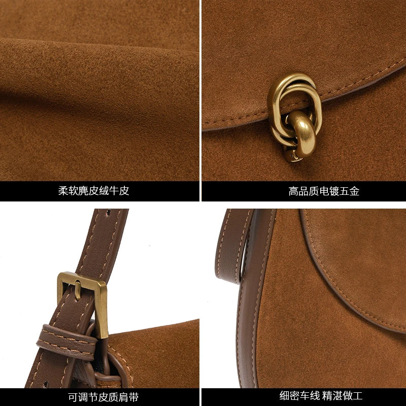New Female Mini Matte cowhide leather Crossbody Bag Fashionable Versatile Shoulder Shell Handbag Lady Casual Phone Bag