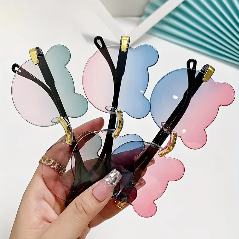 A Pair of Transparent Cute Teddy Bear Costume Glasses Cartoon Teddy Bear Shape Suitable for Festivals Parties Birthdays