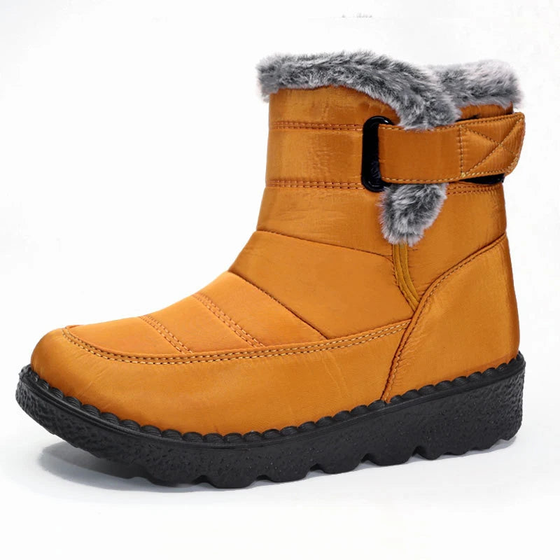 2026 Anti Slip Waterproof Snow Boots Women Faux Fur Platform Winter Ankle Boots Woman Plus Size 43 Thick Plush Cotton Booties