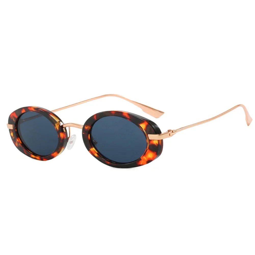 JNPCXI Retro Small Oval Women Luxury Sunglasses Fashion Punk Men UV400 Trending Gradient Sun Glasses Shades