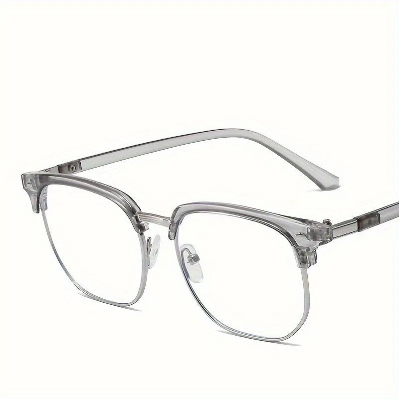 Retro Half Gold Frame Anti Blue Light Glasses - Unisex Classic Simple Design Fashion Accessories Elegant Frame
