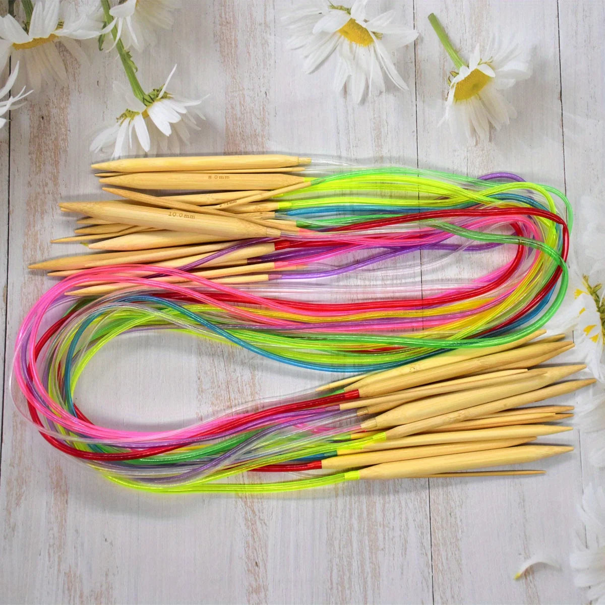 Multicolor Tube Circular Carbonized Bamboo Circular Knitting Needles 2mm-10mm Crochet Hooks Set Sewing Tools For Weave DIY Craft