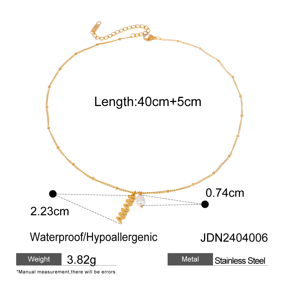 Uworld Simple Classic 18K Gold Color Plated Stainless Steel Photo Pendant Necklace Love Pendant Stackable Necklace Women's Jewel