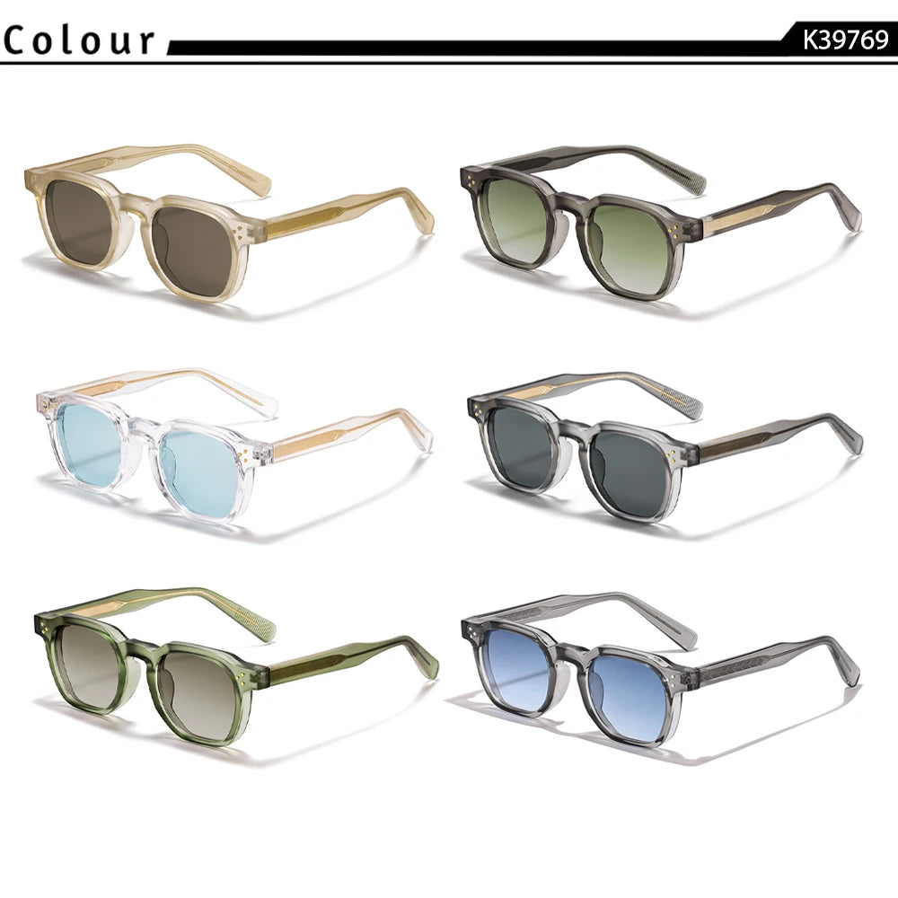 CATERSIDE New Square Men's Sunglasses Personalized Temple Tips Design Sun Glasses Women's Travel Party Eyewear Festival Gift