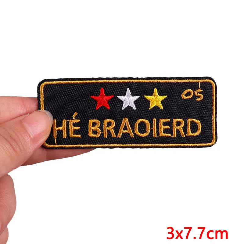 Netherland Oeteldonk Emblem Embroidery Patch Iron On Patches For Clothes DIY Star Heart Carnival For Netherland Embroidery Patch