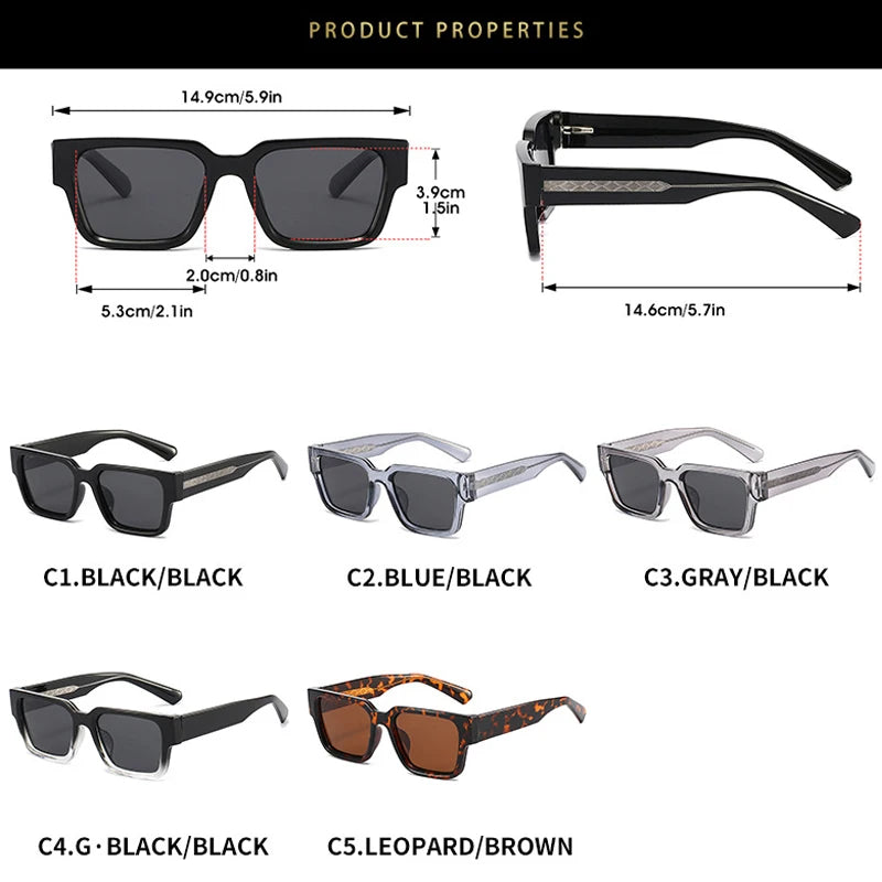 JNPCXI New Polarized Square Men Sunglasses Retro Rivets TR90 Women Gray Shades UV400 Sun Glasses