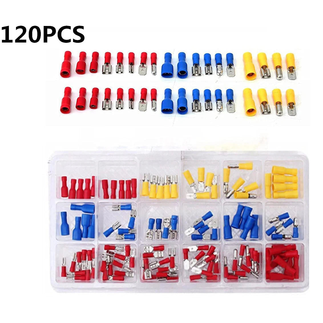 280pcs Wire Connector Kit Male Female Insulated Terminals Cold Crimp Terminals Assorted Crimp Terminals Spade Butt Connector Kit