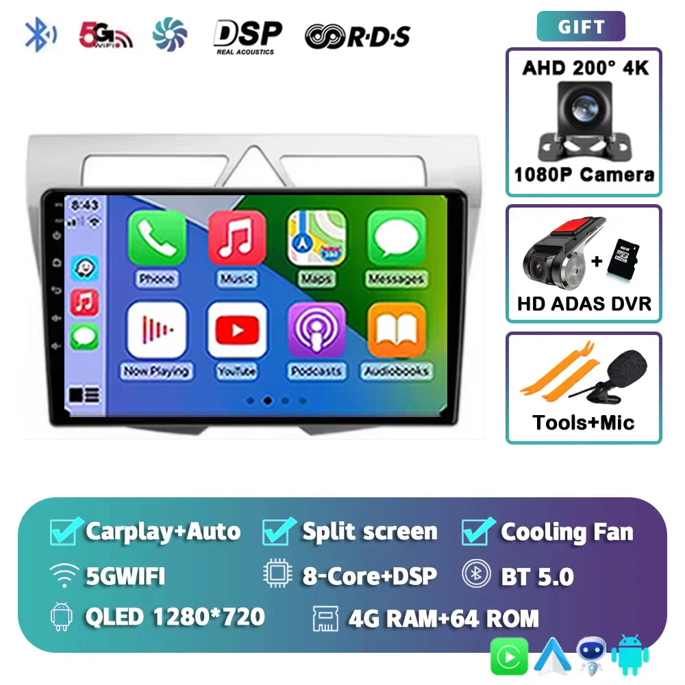 For Kia Morning Picanto 2007 - 2011 2K 12+256 QLED Android 15 CarPlay Car Radio Multimedia Video Player GPS stereo Head Unit